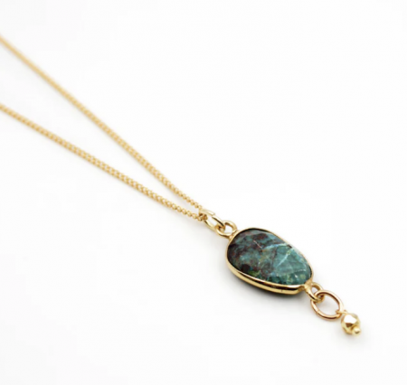 155 - Collier pierres Chrysocolle - CATHY