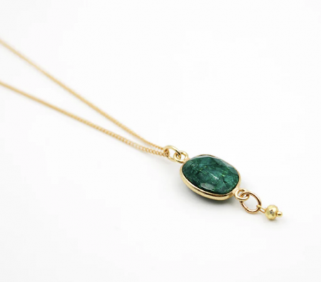 155 - Collier pierres Onyx vert - CATHY