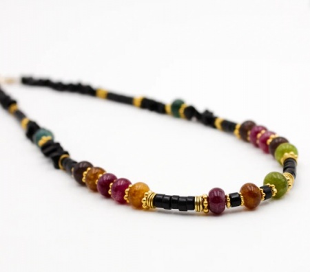 16-Collier heishi crunchs et billes - CHARLOTTE