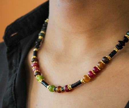 16-Collier heishi crunchs et billes - CHARLOTTE