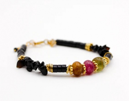 17-Bracelet heishi crunchs et billes - CHARLOTTE