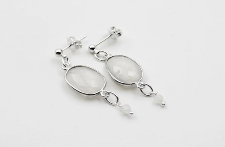 181 - Boucles d\'oreilles pierres Pierre de lune - LOUISE