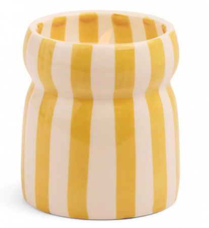 184g Ochre Striped Ceramic\nCandle - Gold Coast - Bougie en céramique ocre 184 g - GOLD COAST