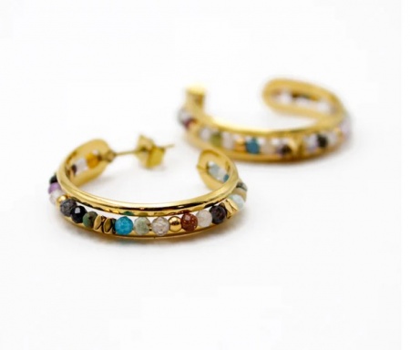 21-Créoles perlées multico - CHARLOTTE