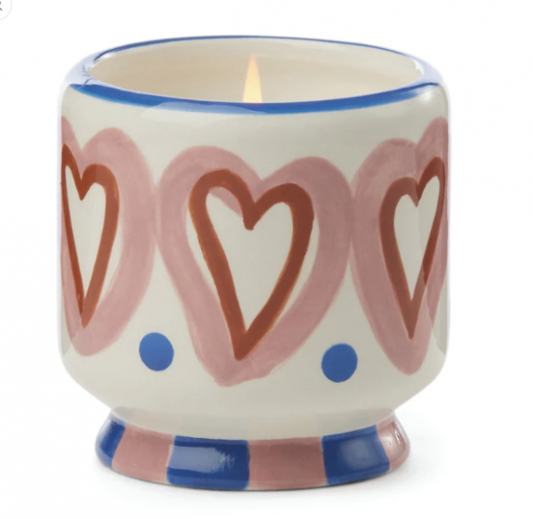 226g Hearts Ceramic Candle -\nRosewood Vanilla Boxed - Bougie en c�ramique 226 g -BOIS DE ROSE ET VANILLE