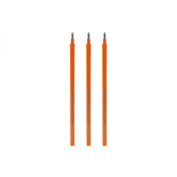 3 RECHARG. STYLO A_ ENCRE GEL - ERASABLE PEN REFILLS - ORANGE