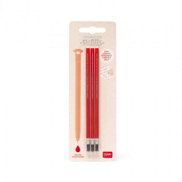 3 RECHARG. STYLO � ENCRE GEL - ERASABLE PEN REFILLS - RED