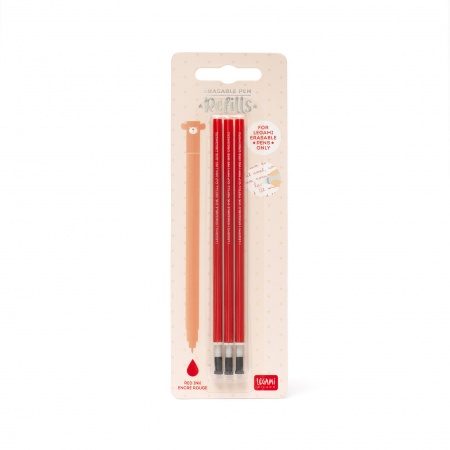 3 RECHARG. STYLO À ENCRE GEL - ERASABLE PEN REFILLS - RED