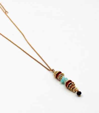 32-Collier long tige heishi FRIDA