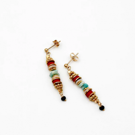 34-Boucles d\'oreilles tiges heishi FRIDA