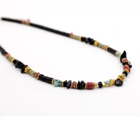 69-Collier heishi et goutte - ELSA