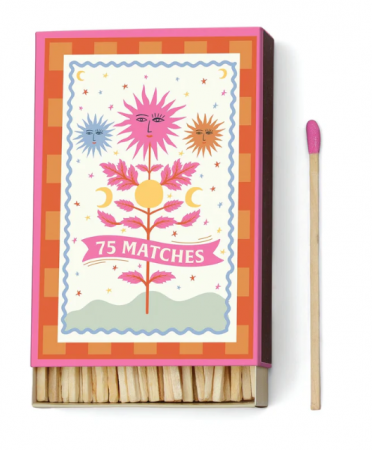 75 Matches \ Sun\  Hot Pink (9.6 CM) - Boîte de 75 allumettes « Soleil » rose vif