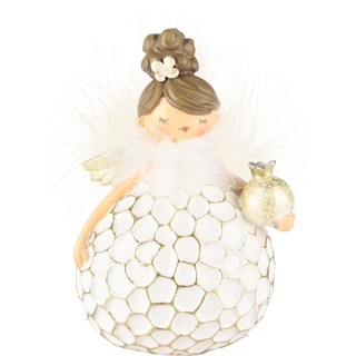 Ange \'Lily\' en blanc et or