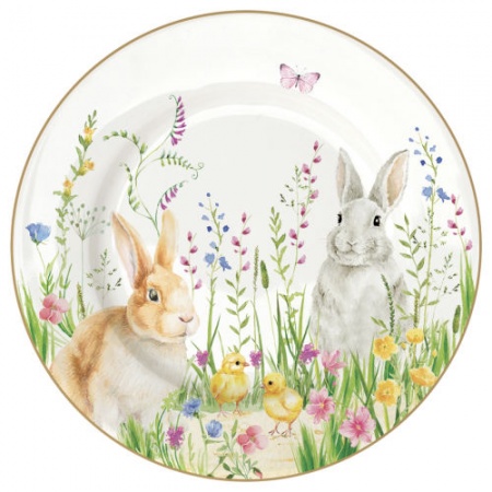Assiette À Dessert 19 cm en Porcelaine - HAPPY EASTER