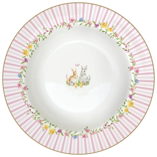 Assiette � Soupe 21,5 cm en Porcelaine - HAPPY EASTER