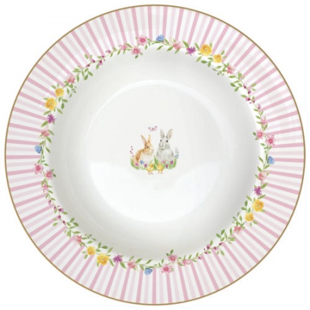 Assiette À Soupe 21,5 cm en Porcelaine - HAPPY EASTER