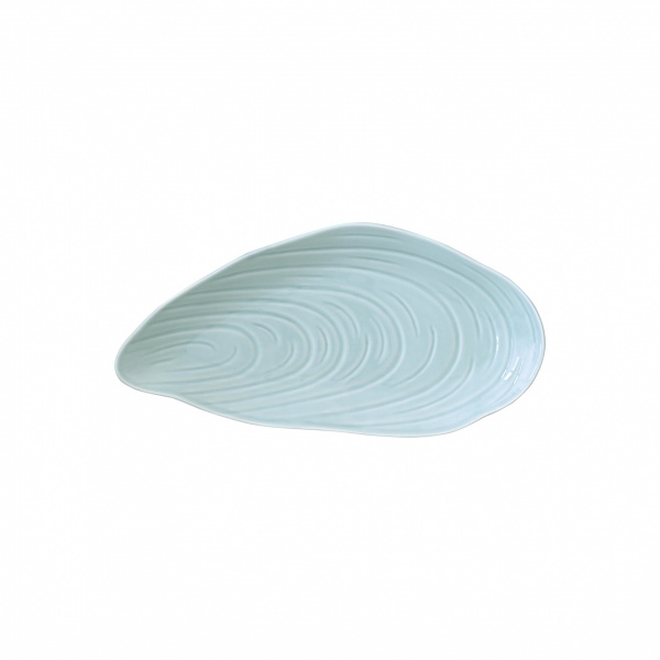 Assiette de service en porc.32,5x16 cm COQUILLAGES AZUR