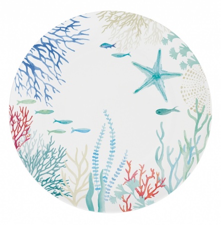 ASSIETTE DESSERT D19CM EN PORCELAINE UNDER THE SEA