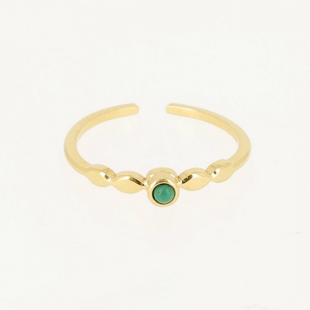 BAGUE   DORE  turquoise