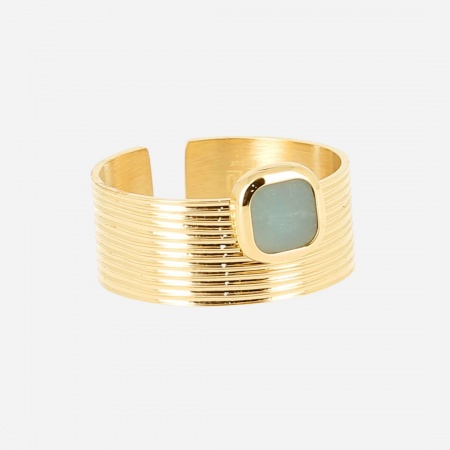 BAGUE   DORE AMAZONITE