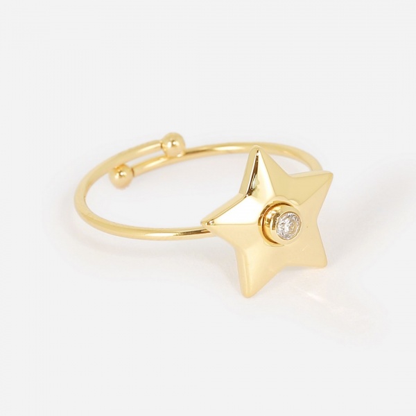 BAGUE   DORE blanc     zircon
