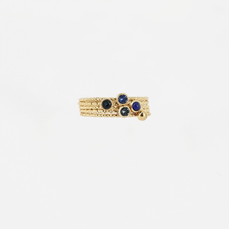 BAGUE- RING - DORE bleu - gold blue - pierre+swarovski