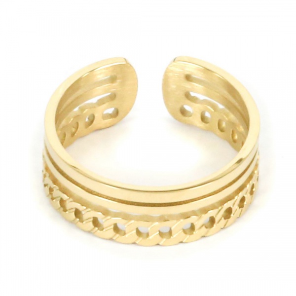 BAGUE ACIER DORE UNI