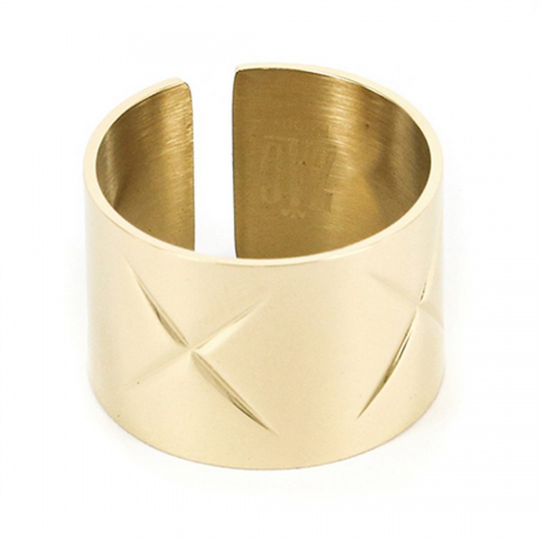 BAGUE ACIER DORE UNI