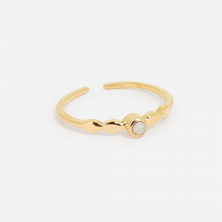 BAGUE DORE perle nacre