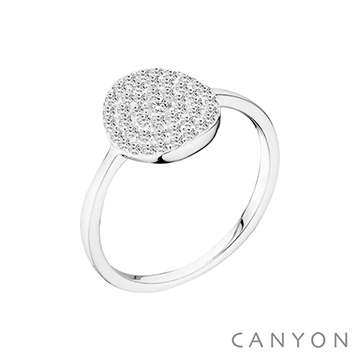 Bague en Argent -Strass en cercle