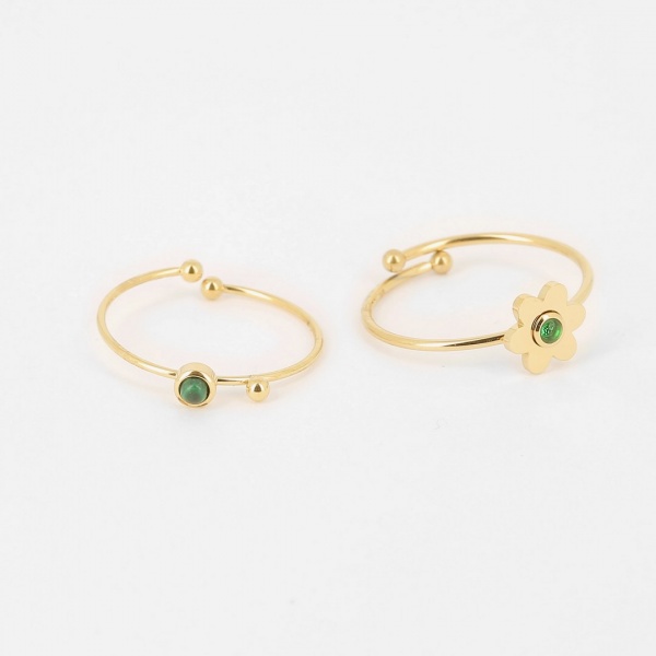BAGUE FINE-ACIER DORE-Zirconium-8mm