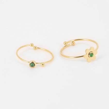 BAGUE FINE-ACIER DORE-Zirconium-8mm