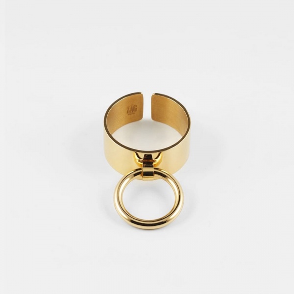 BAGUE Ginza ACIER DORE L5mm