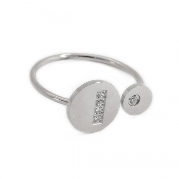 BAGUE MEDIUM-ACIER-Zirconium sertis