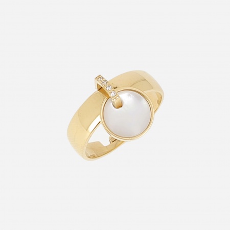 BAGUE-REGLABLE-ACIER DORE