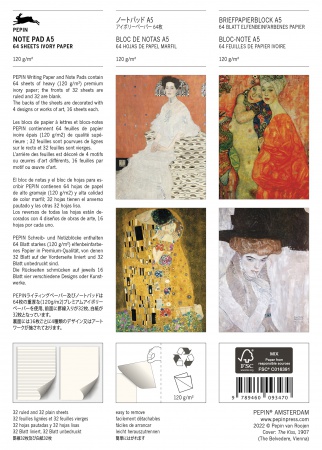 Bloc de papier à lettre A5NP Gustav Klimt