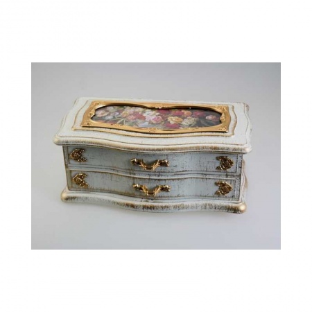 Boite à bijoux musicale vintage blanche