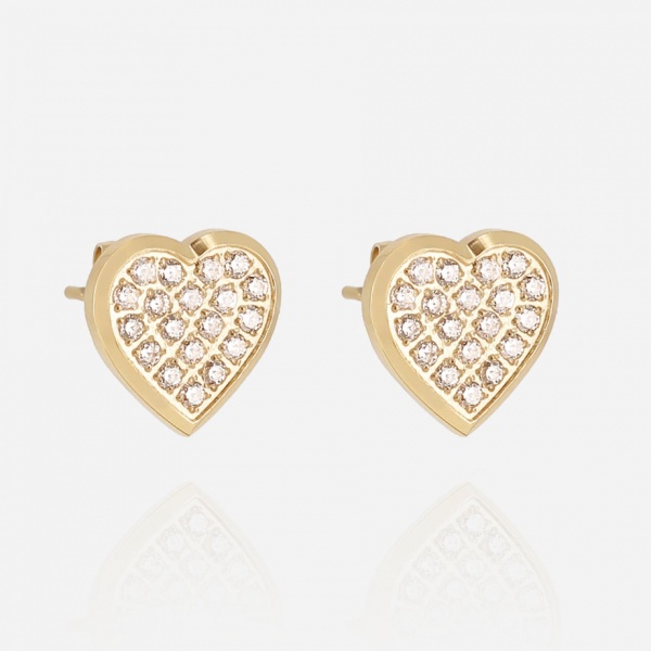 BOUCLE D\'OREILLE-Aimee-ACIER DORE-zirconium sertis