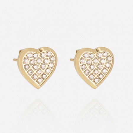 BOUCLE D\'OREILLE-Aimee-ACIER DORE-zirconium sertis