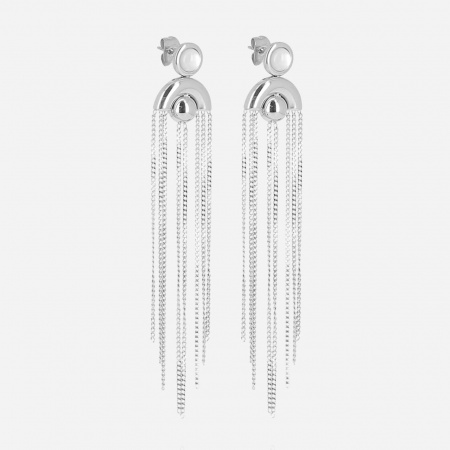 BOUCLE D OREILLE BO XL ACIER Nacre