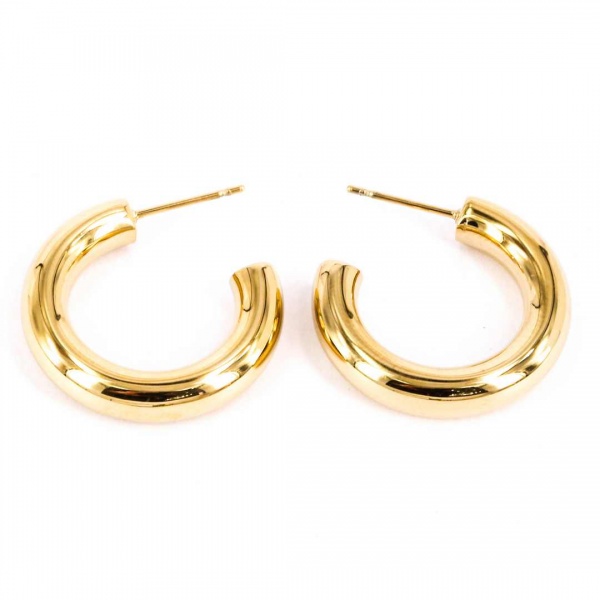 BOUCLE D OREILLE CREOLE-ACIER DORE-5x25mm