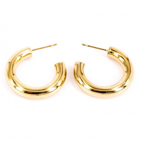BOUCLE D OREILLE CREOLE-ACIER DORE-5x25mm