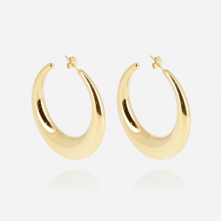 BOUCLE D\'OREILLE-CREOLE-ACIER DORE-8X48.5