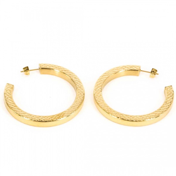 BOUCLE D OREILLE CREOLE ACIER DORE