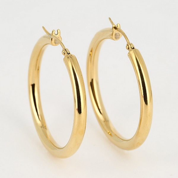 BOUCLE D OREILLE CREOLE ACIER DORE