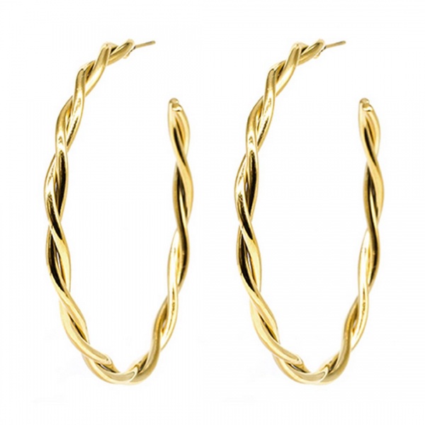 BOUCLE D OREILLE CREOLE ACIER DORE