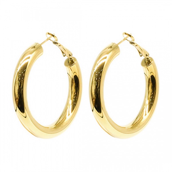 BOUCLE D OREILLE CREOLE ACIER DORE