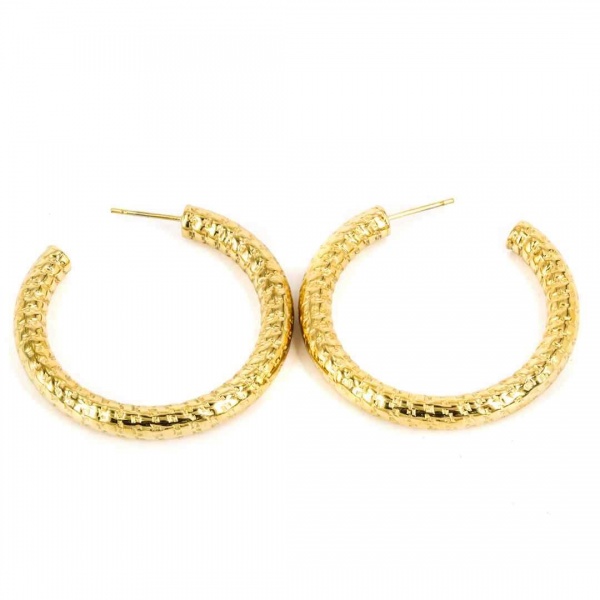 BOUCLE D OREILLE CREOLE ACIER DORE