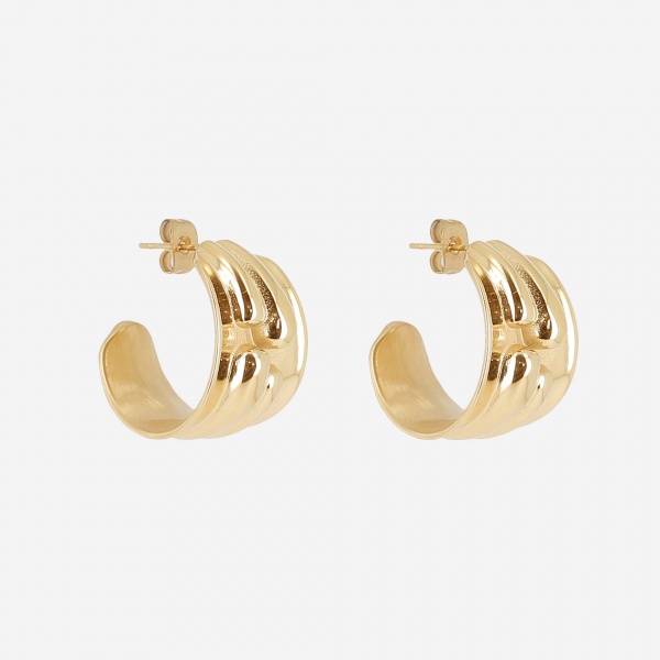 BOUCLE D\'OREILLE-CREOLE-ACIER DORE
