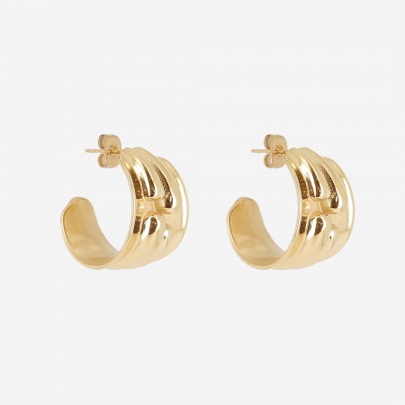 BOUCLE D\'OREILLE-CREOLE-ACIER DORE